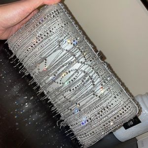 Silver Chanel clutch